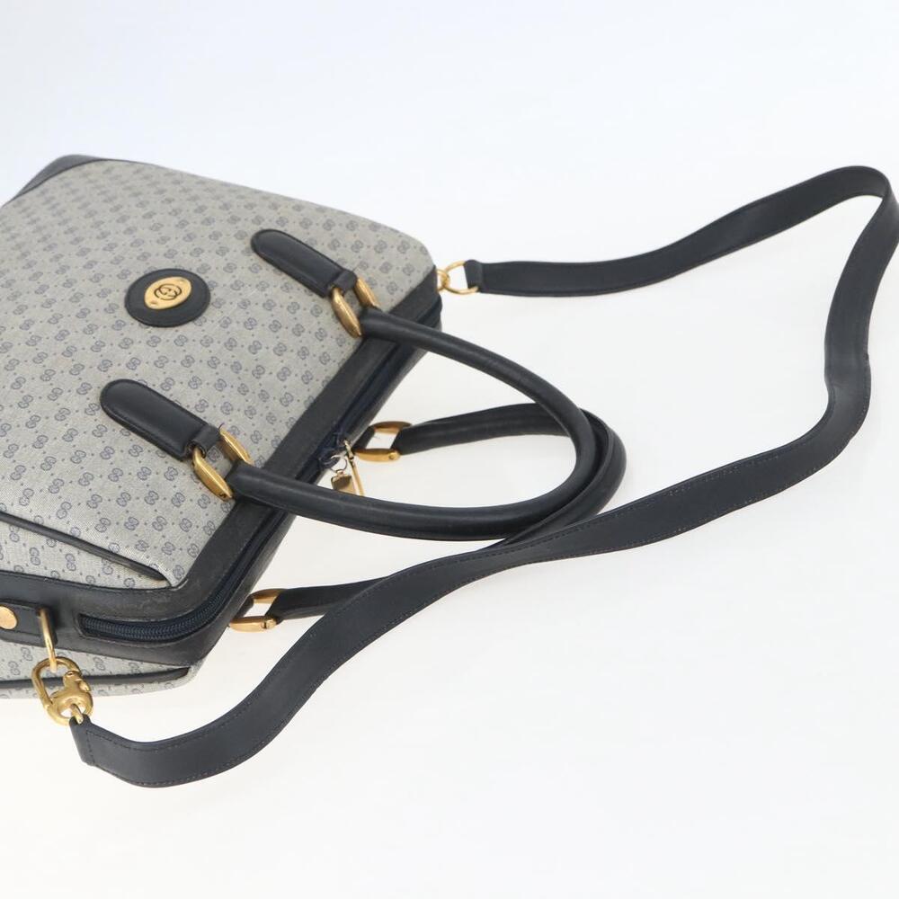 GUCCI Micro GG Supreme Hand Bag PVC Navy Gold 002 58 0033 Auth 151506 - Picture 8 of 16